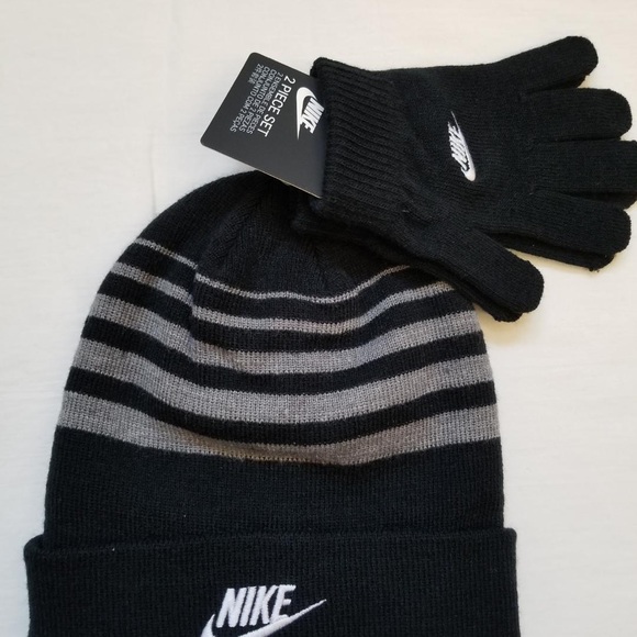 NIKE UNISEX KIDS & ADULTS FOLDOVER BEANIE & GLOVE - Picture 5 of 12